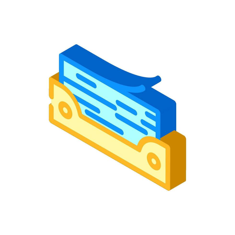 stack folded paper towels isometric icon vector illustration