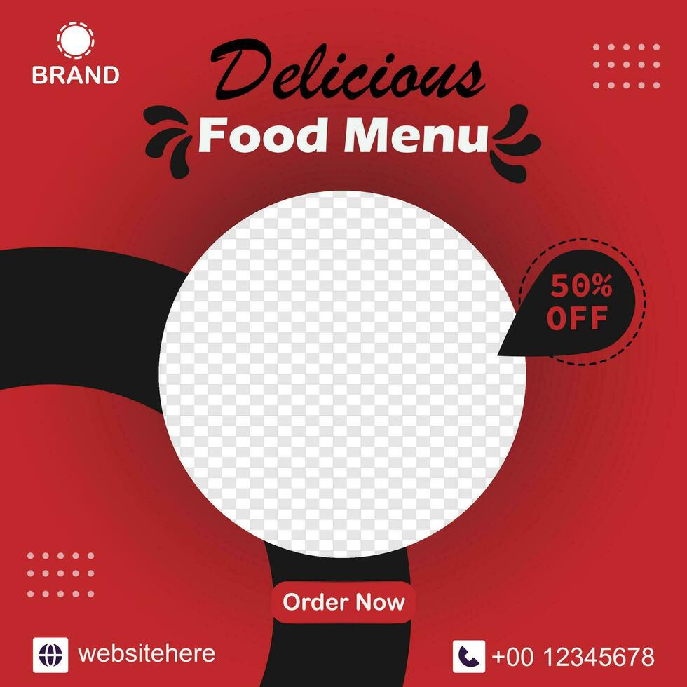 Minimal food banner. Social media post template. Fully editable vector. vector