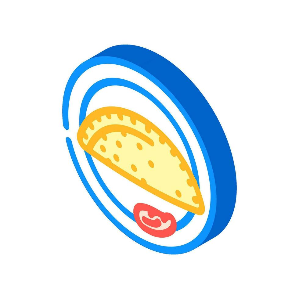 empanadas spanish cuisine isometric icon vector illustration