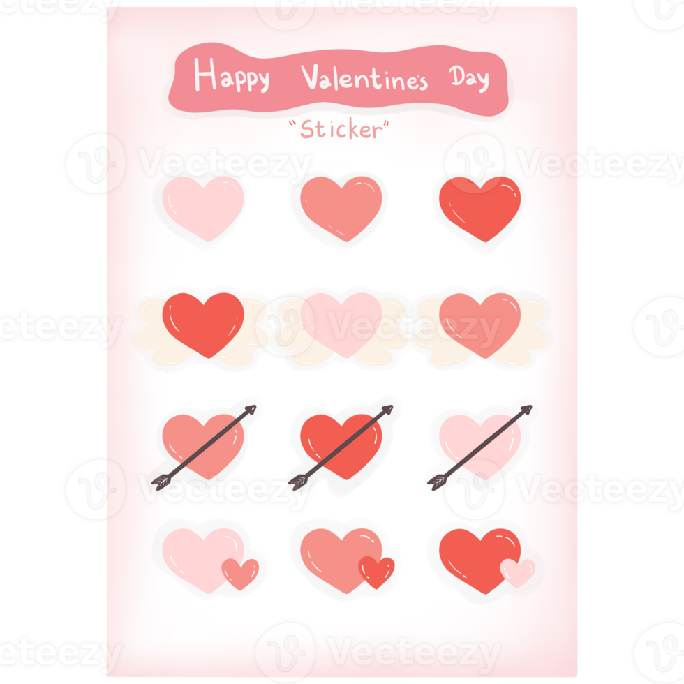 sticker on Valentine's day png