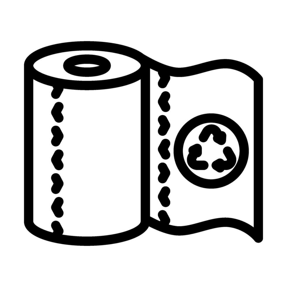 reciclaje papel toalla línea icono vector ilustración