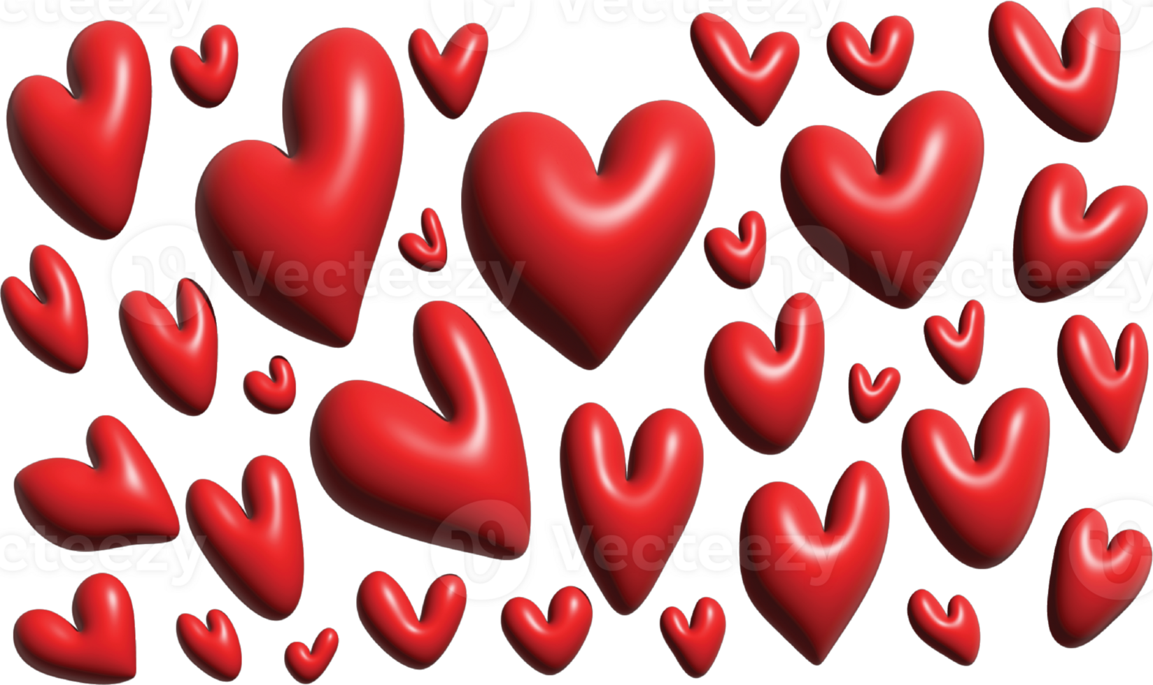 3D Hearts Background for Valentine Day png