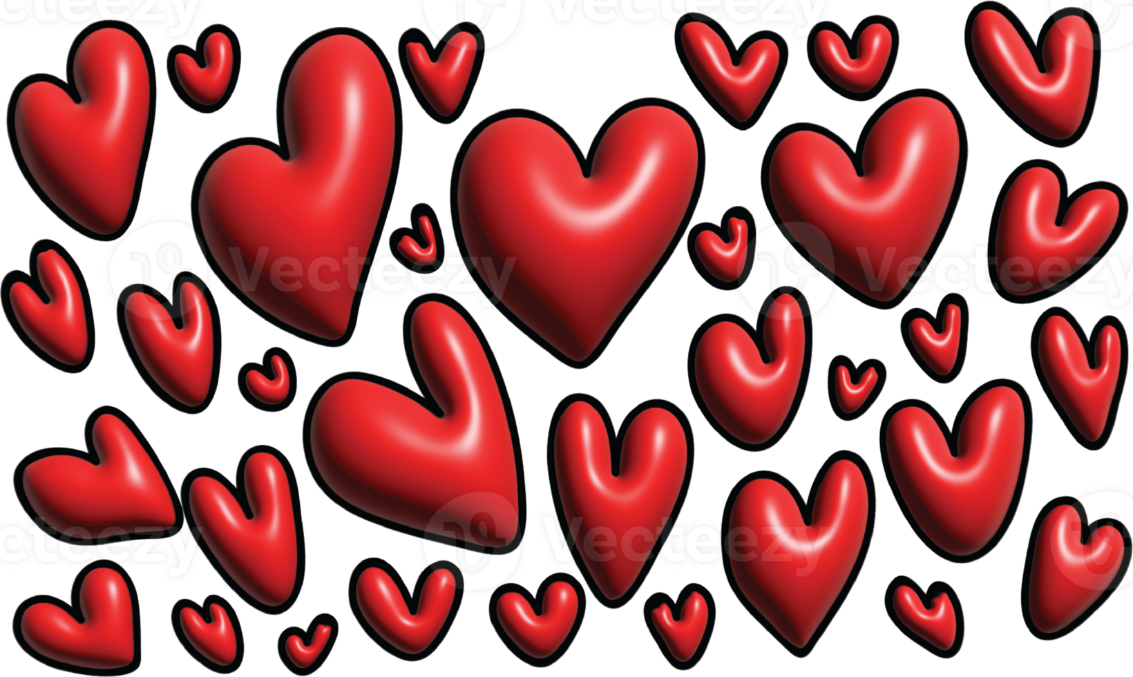 3D Hearts Background for Valentine Day png