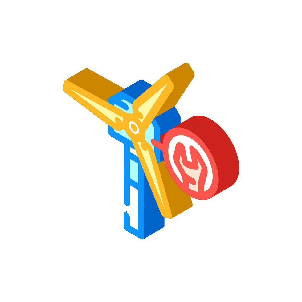 turbine maintenance isometric icon vector illustration