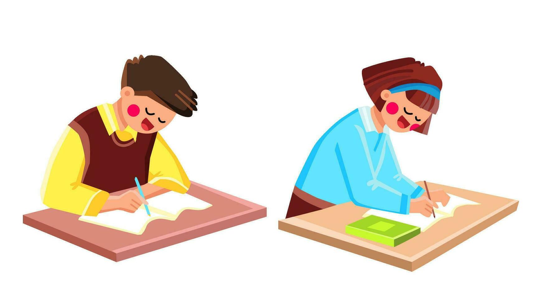 estudiante niño escritura vector