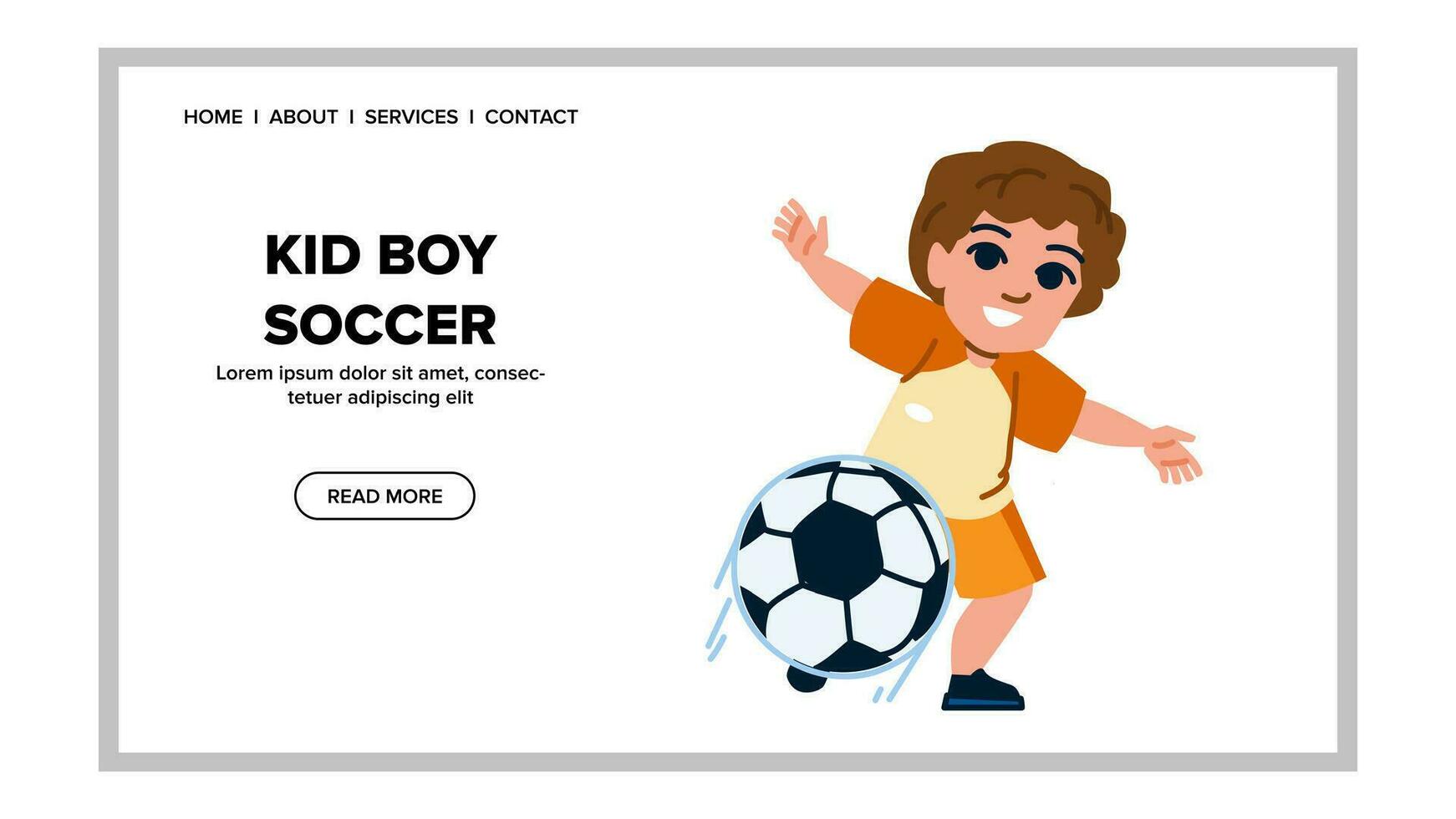 ball kid boy soccer vector