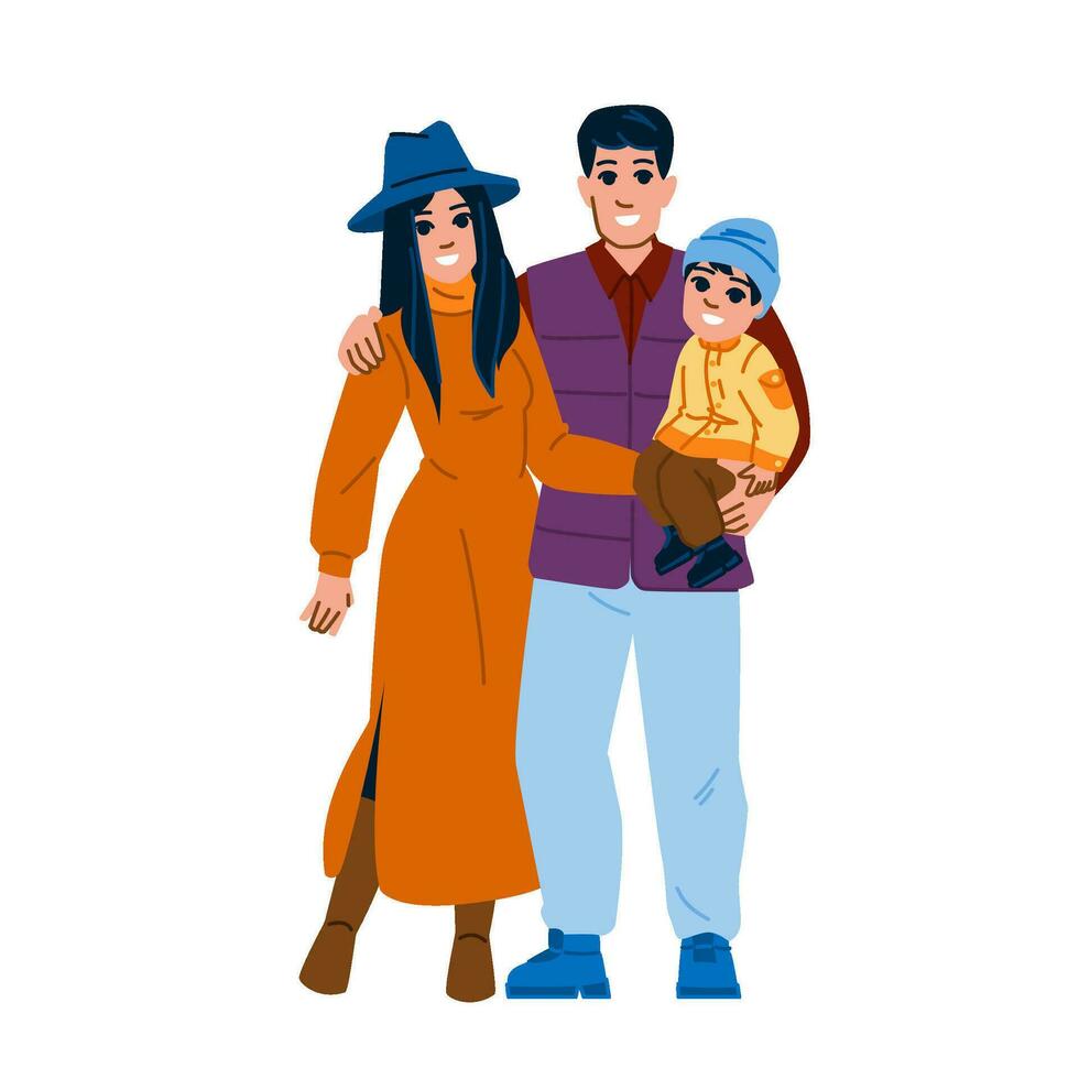 contento otoño familia Moda vector