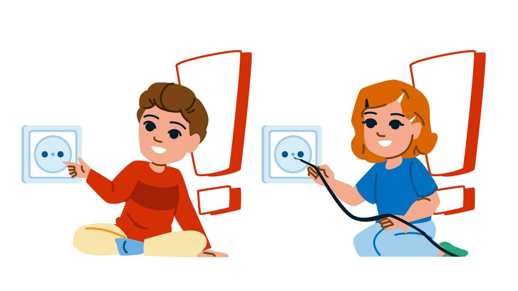 accident electric safety kid vector