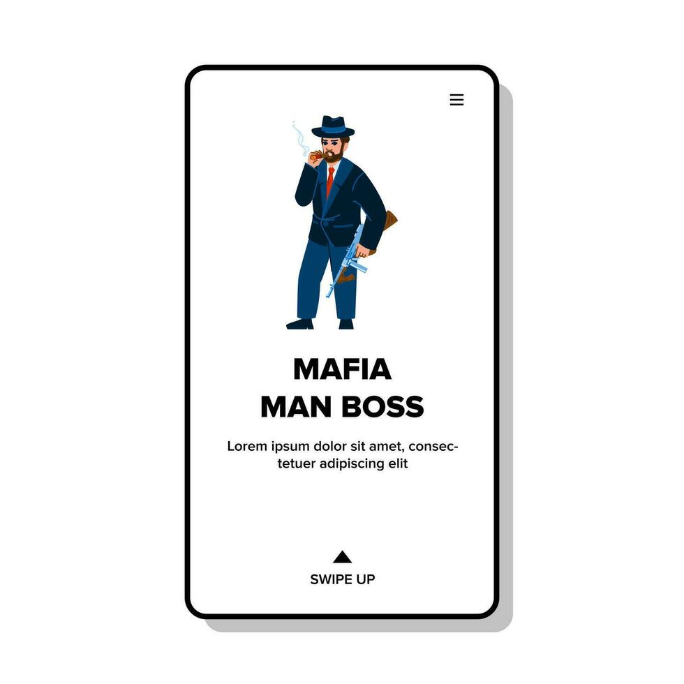 hat mafia man boss vector