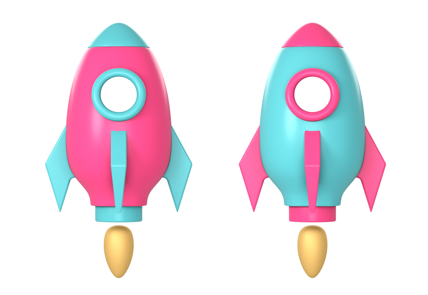 3d spaceship or spacecraft rocket icon illustration for UI UX web mobile apps social media ads design png