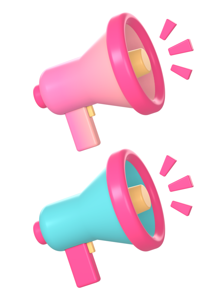 simple 3d loudspeaker for communication or information speech icon illustration for UI UX social media ads design png