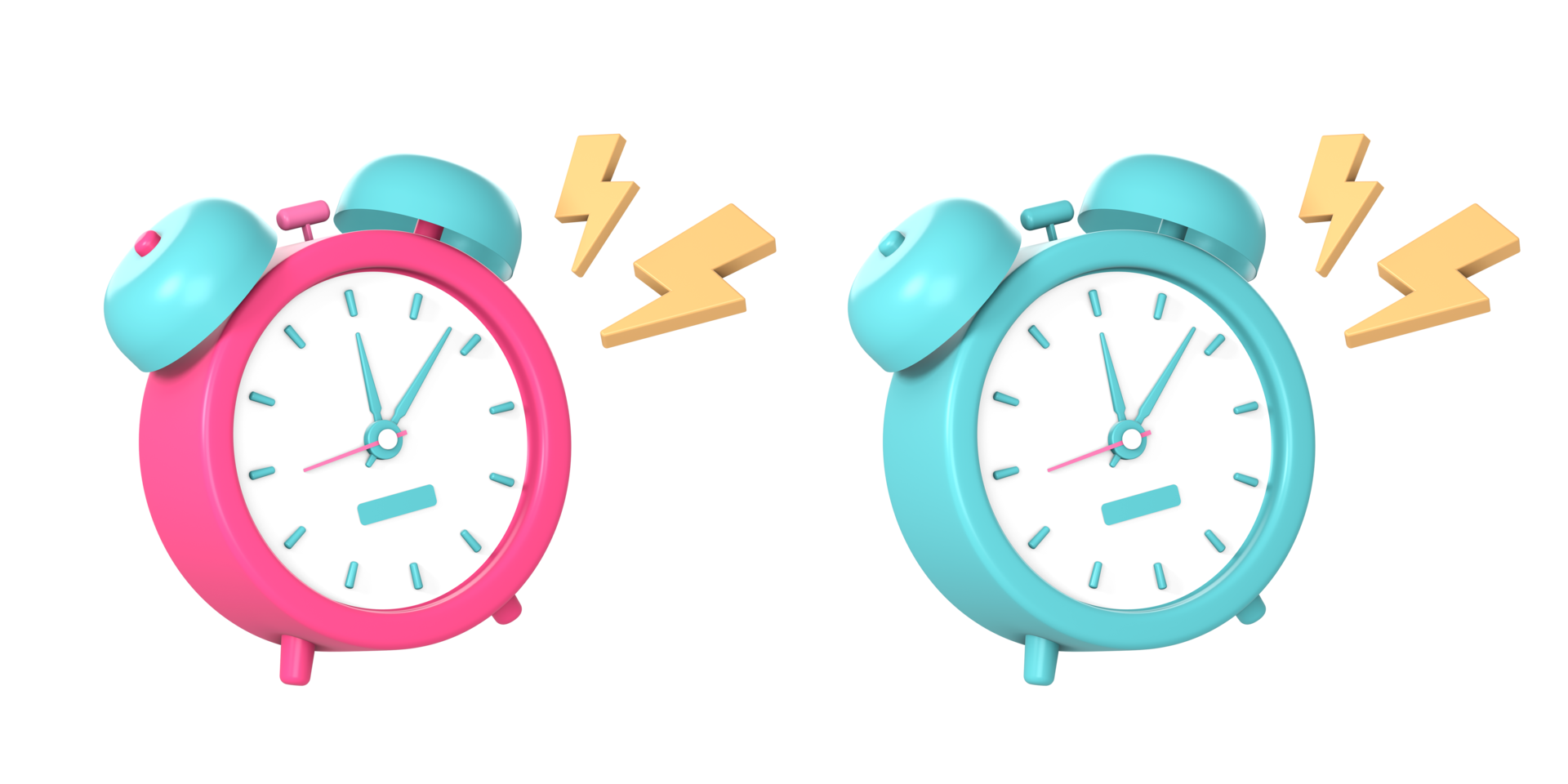 simple 3d alarm clock with flash reminder notification icon