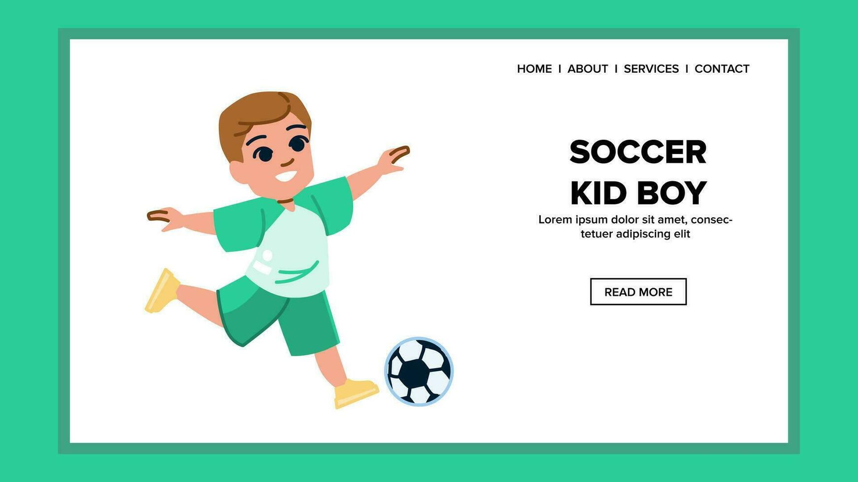 game soccer kid boy vector