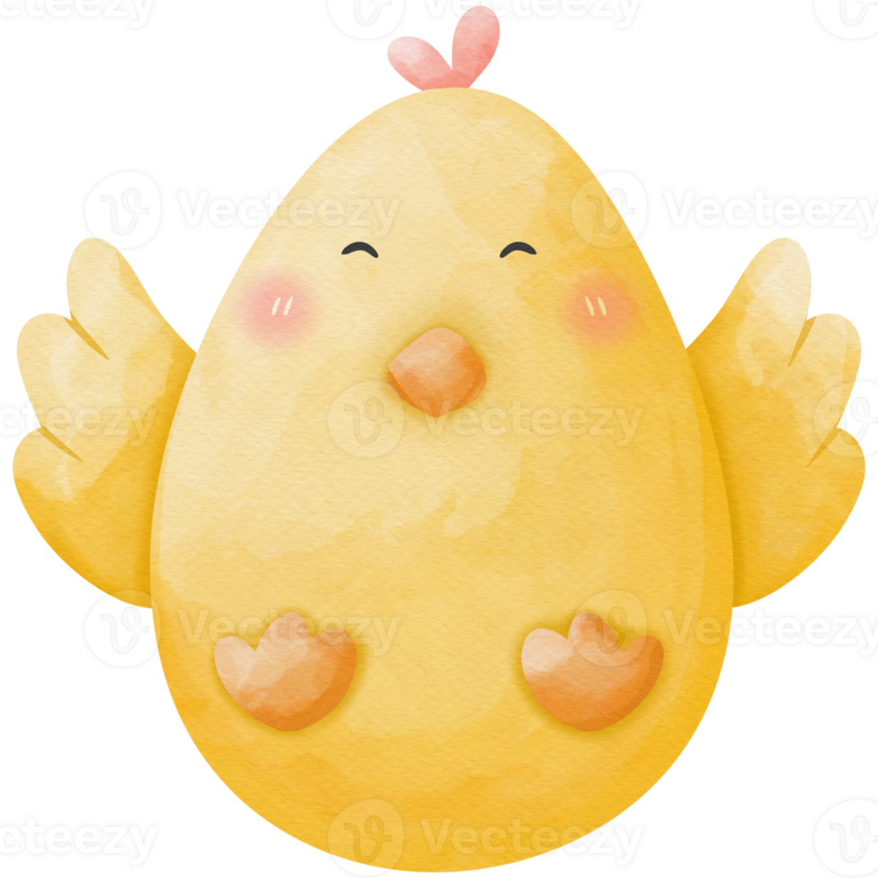 Chicken in Easter egg so cute png