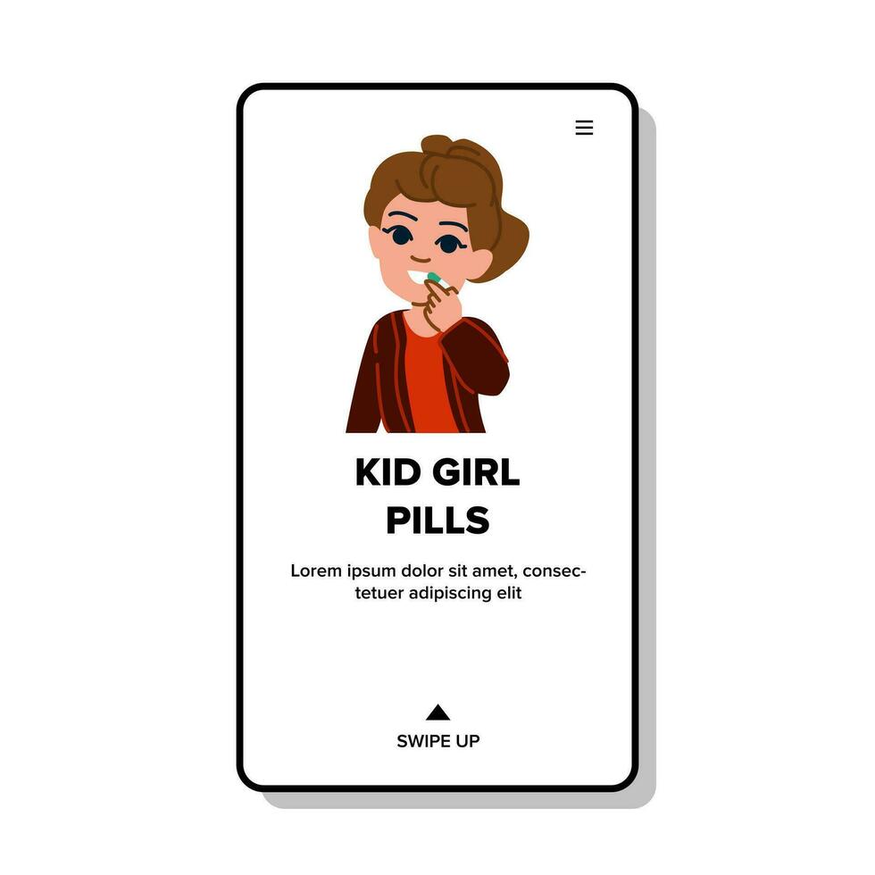 supplement kid girl pills vector