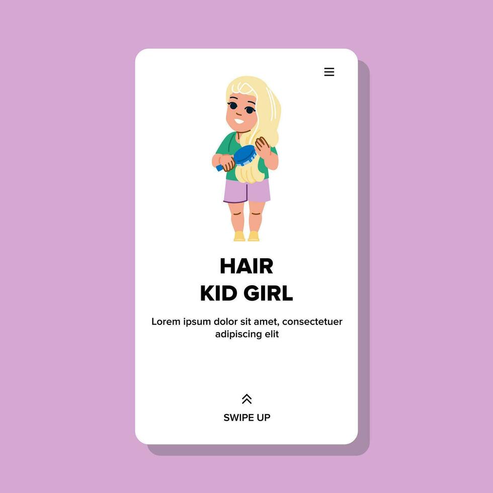 asian hair kid girl vector
