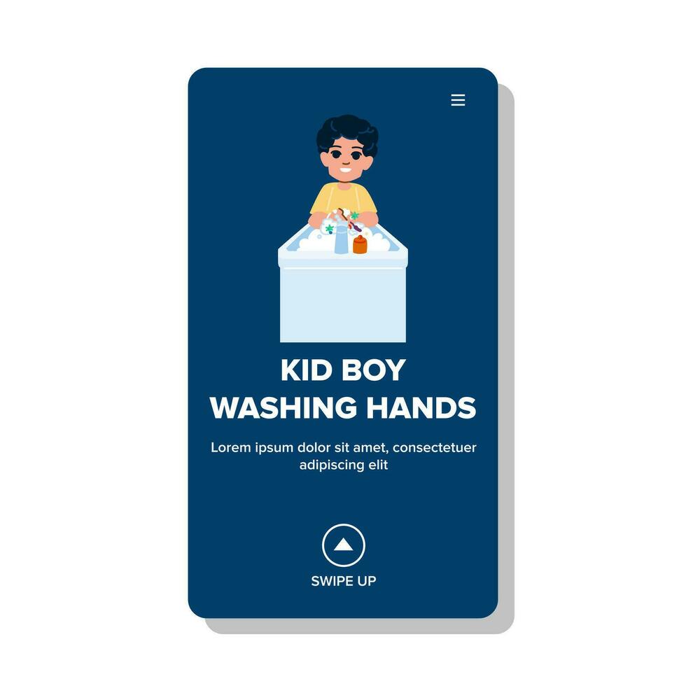 child kid boy washing hands vector