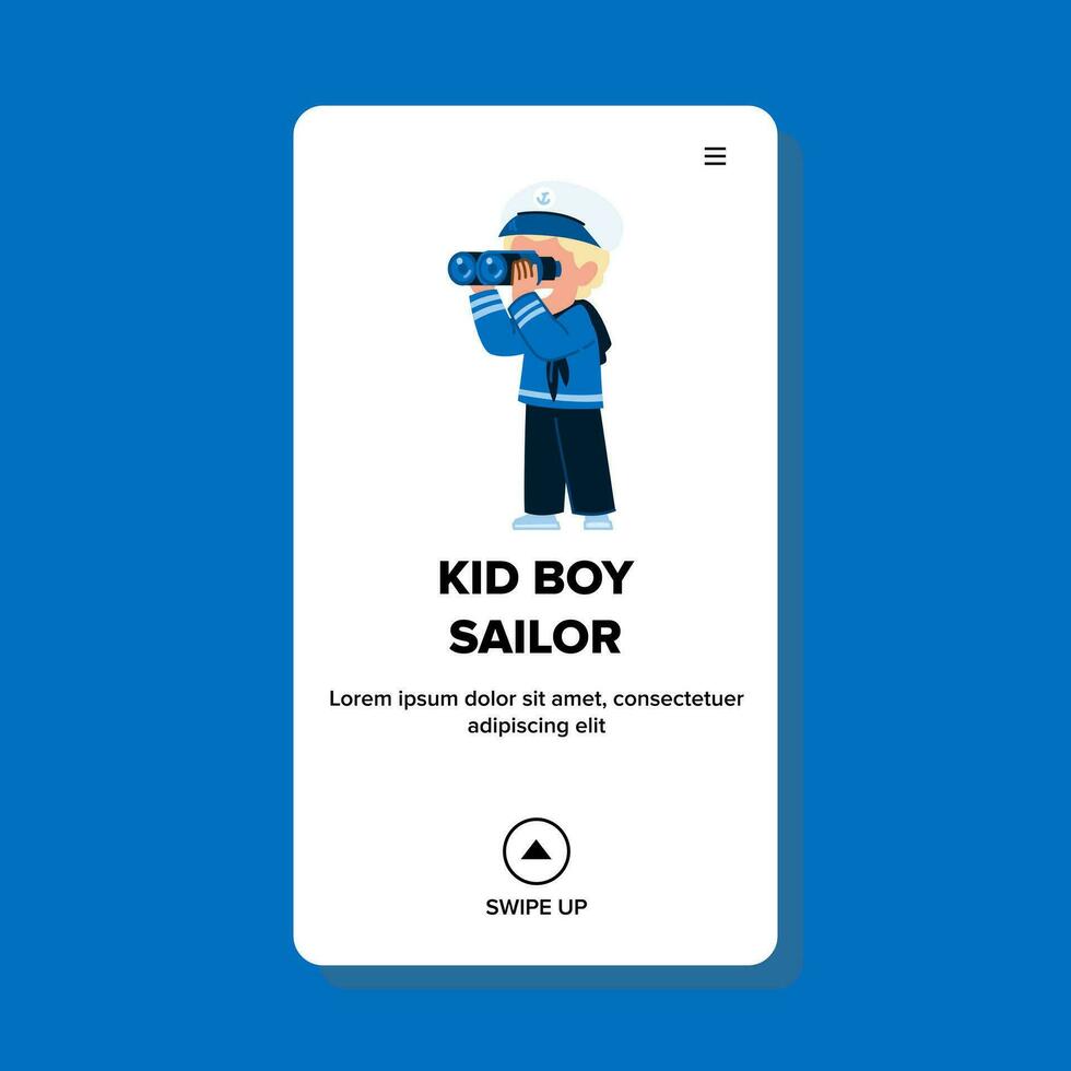 costume kid boy sailor vector