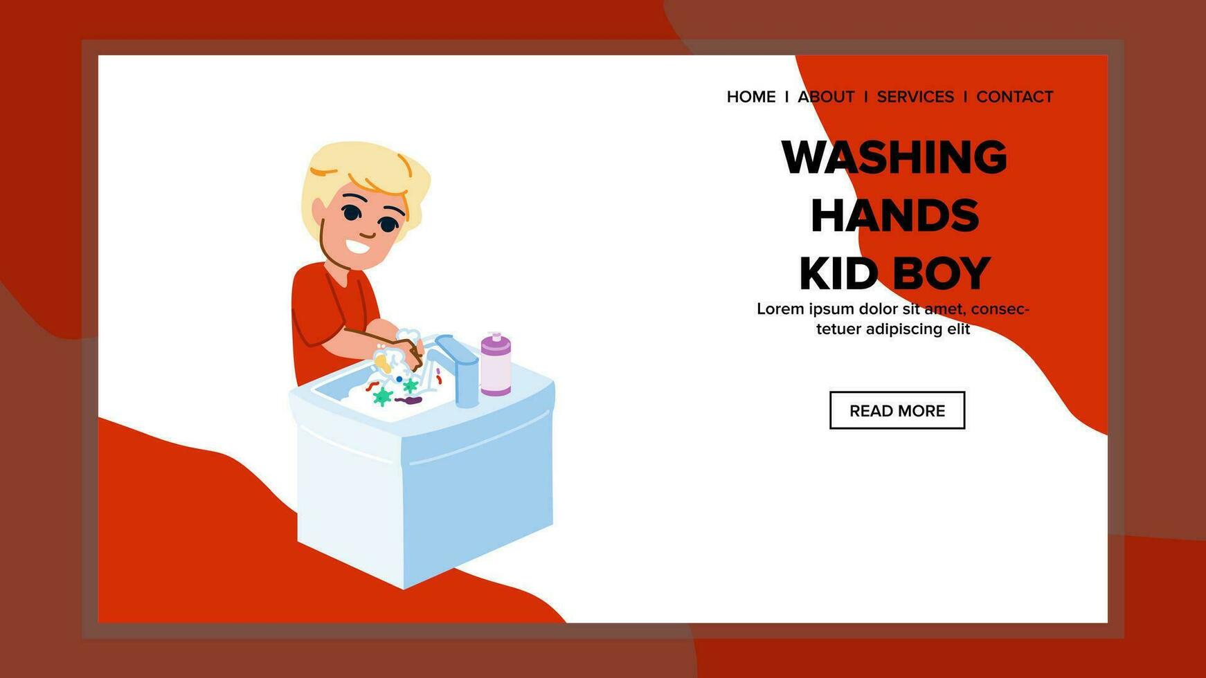 hand washing hands kid boy vector