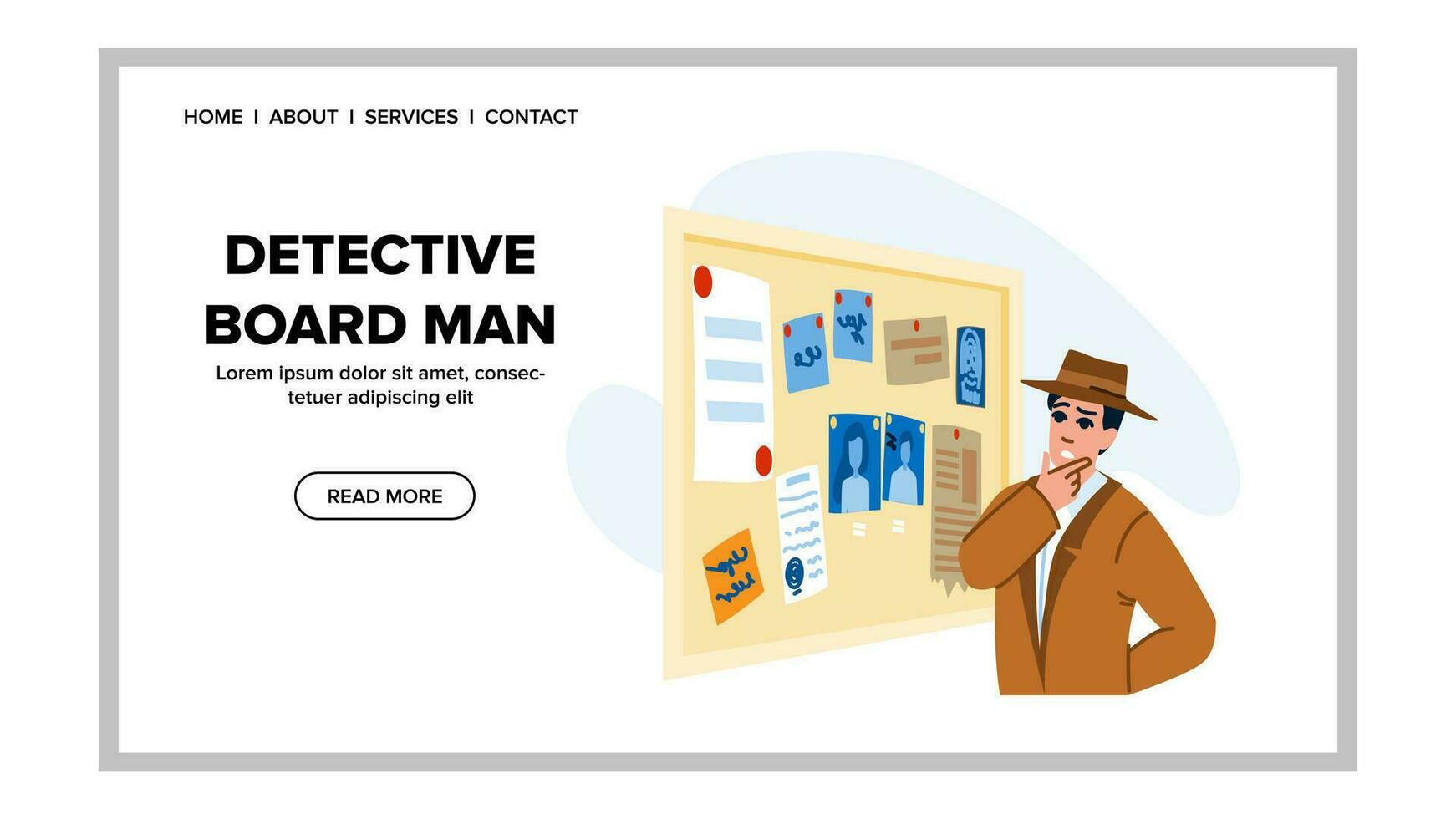 evidence detective board man vector