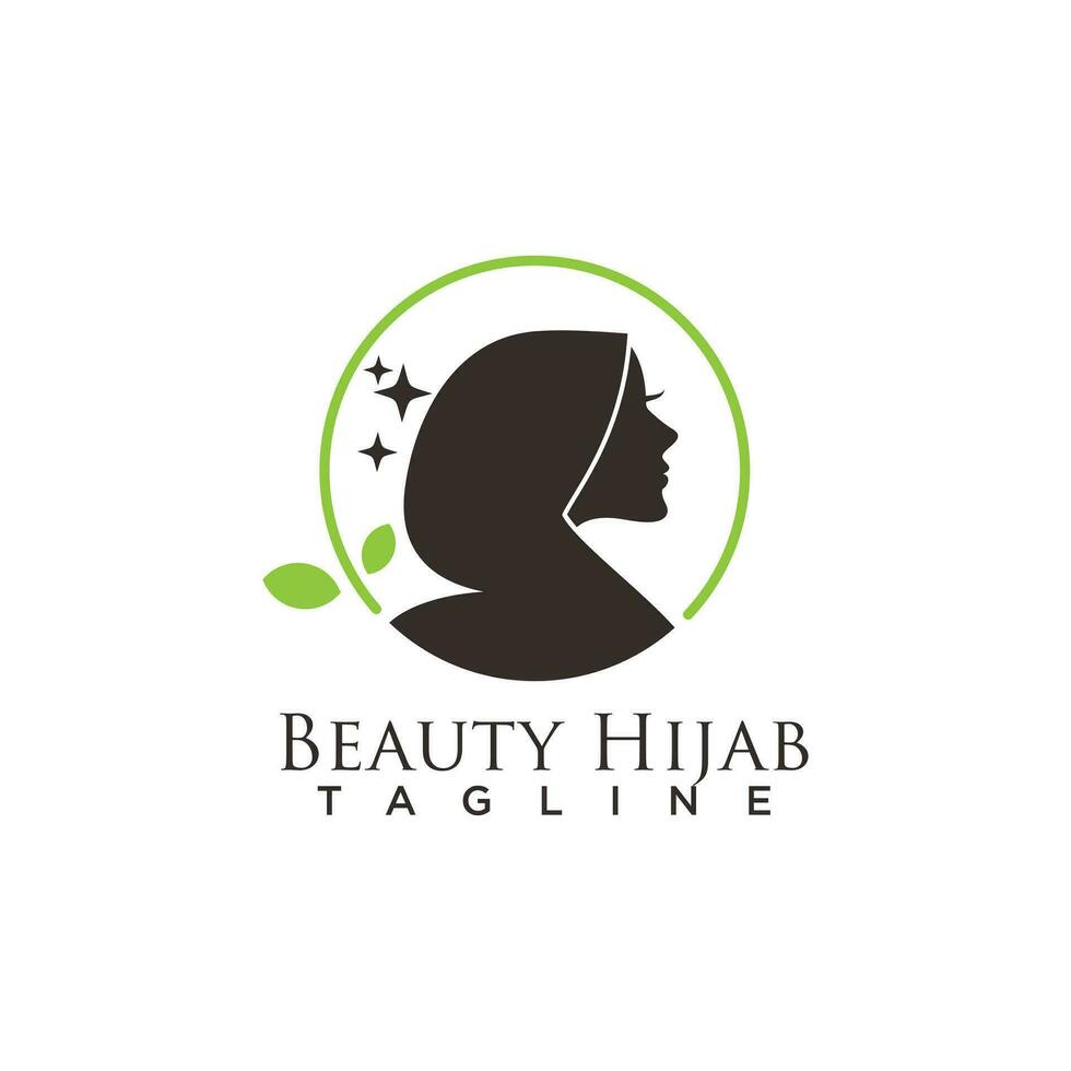 Beauty hijab design logo vector illustration idea concept