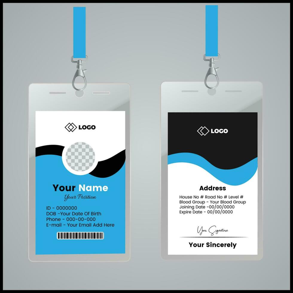 Modern and minimalist id card template vector