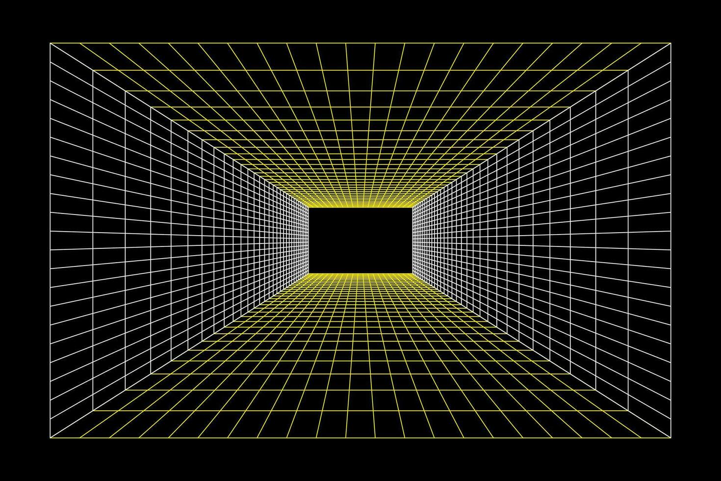Perspective grid room background vector illustration.