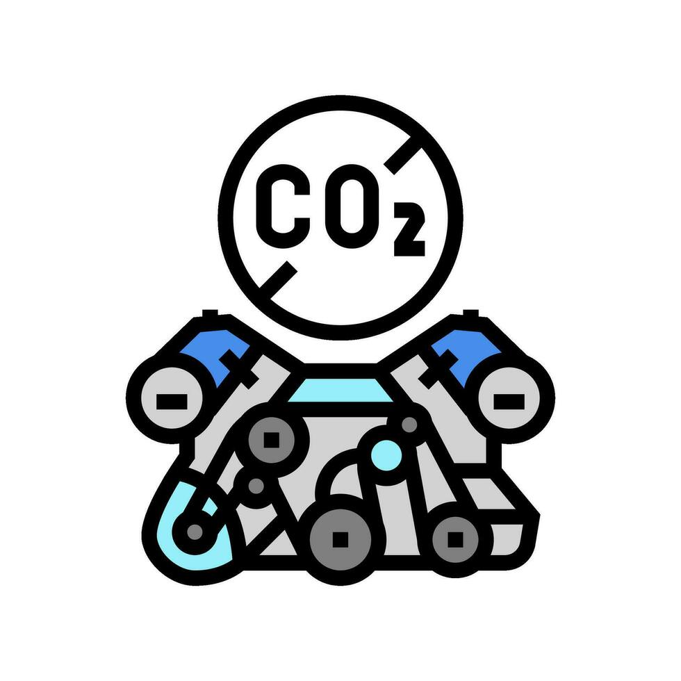 emission free engine carbon color icon vector illustration