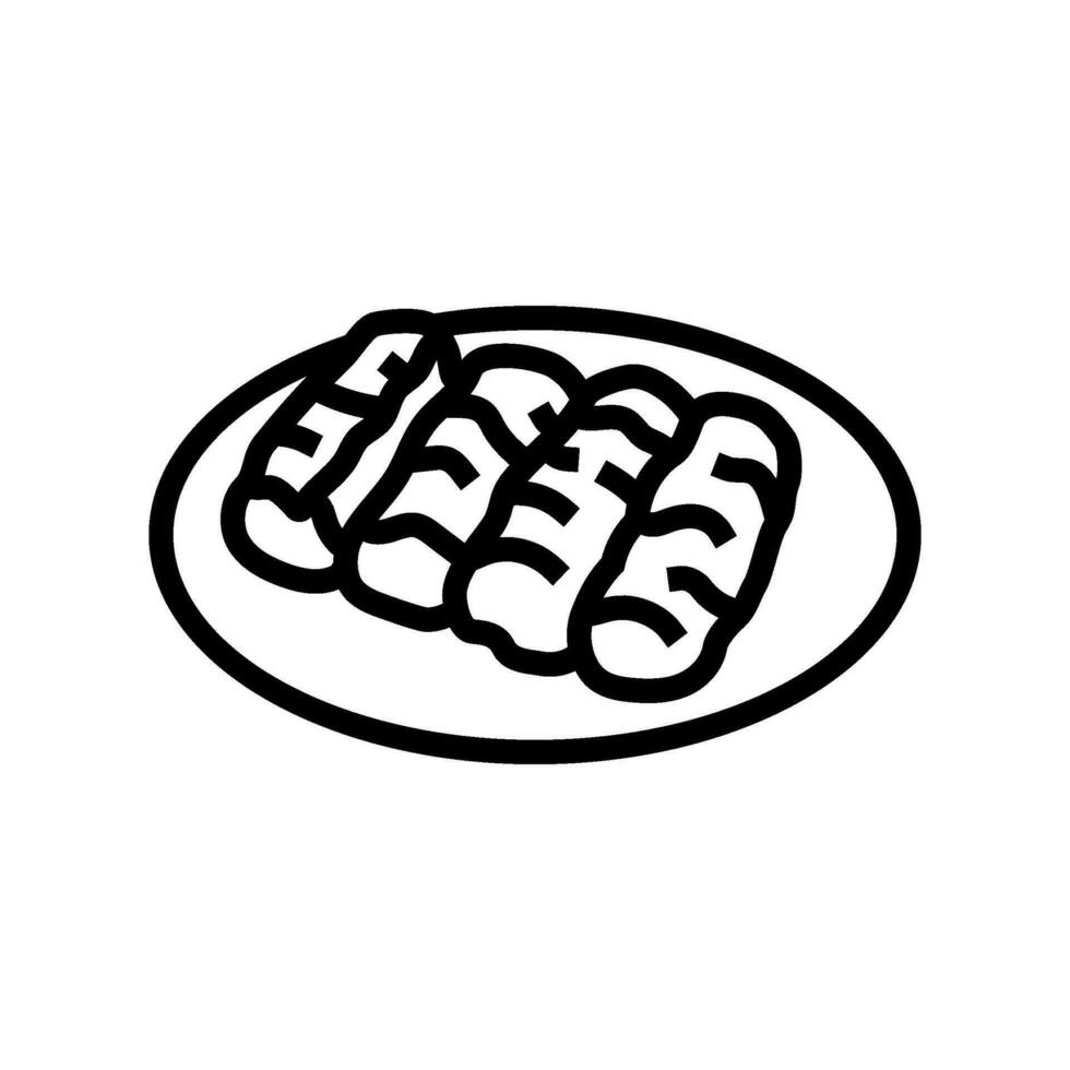 spring rolls chinese cuisine line icon vector illustration