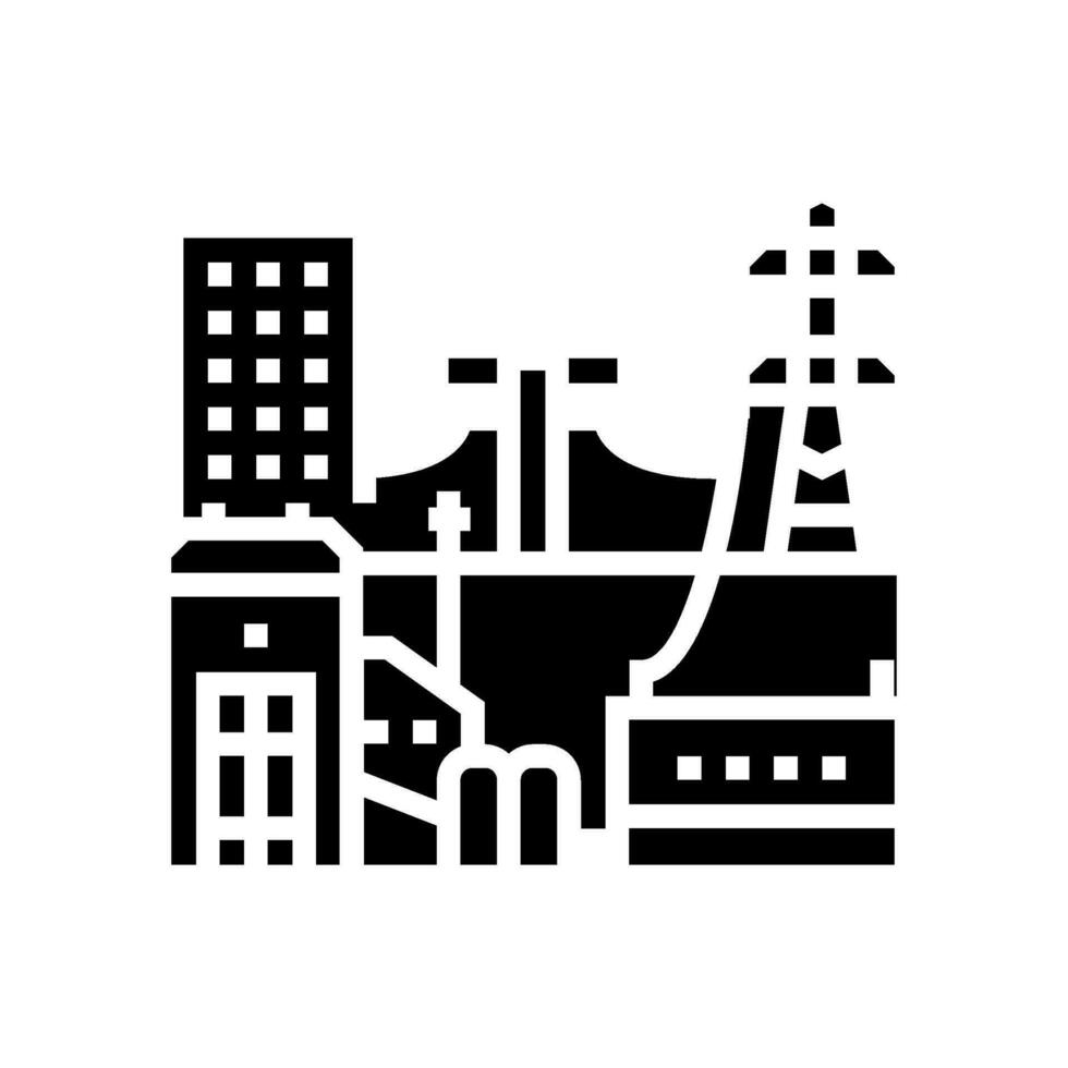 power grid biomass glyph icon vector illustration