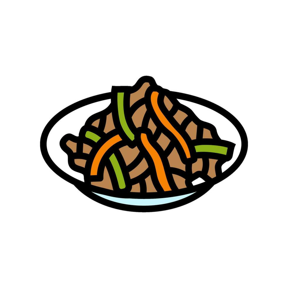 szechuan beef chinese cuisine color icon vector illustration