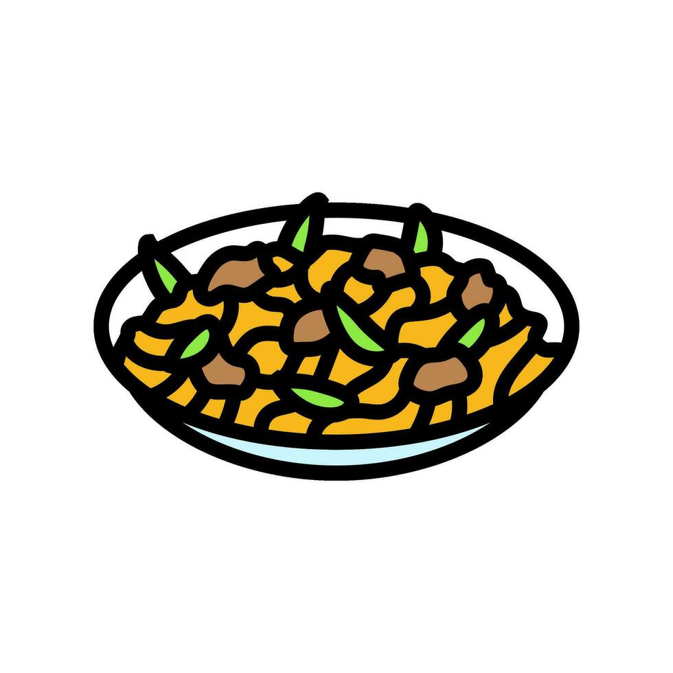 perro chino mein chino cocina color icono vector ilustración