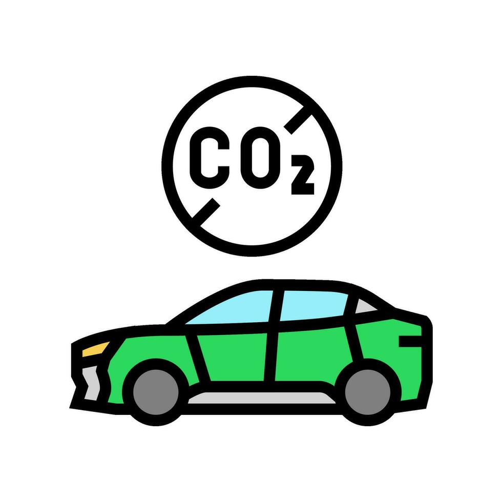 emission free car carbon color icon vector illustration