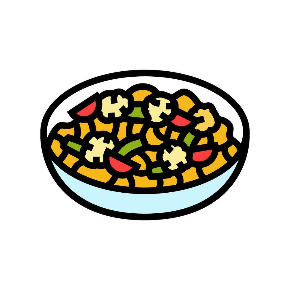 dulce y agrio Cerdo chino cocina color icono vector ilustración