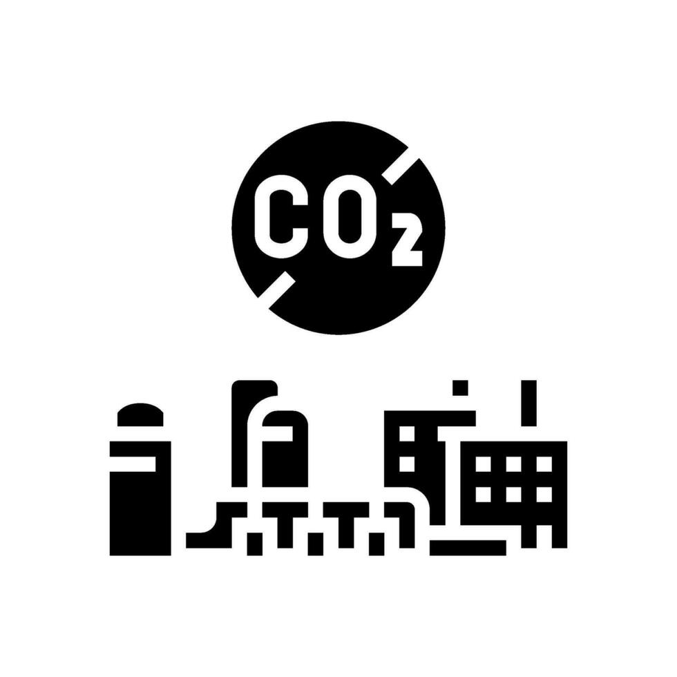 emission free plant carbon glyph icon vector illustration