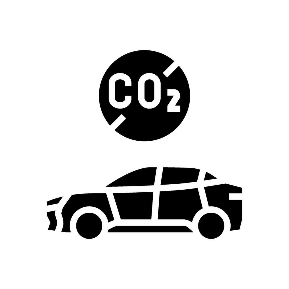 emission free car carbon glyph icon vector illustration