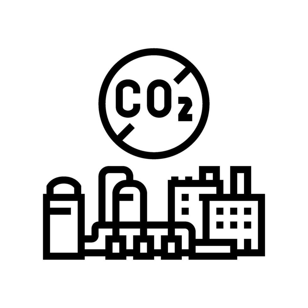 emisión gratis planta carbón línea icono vector ilustración