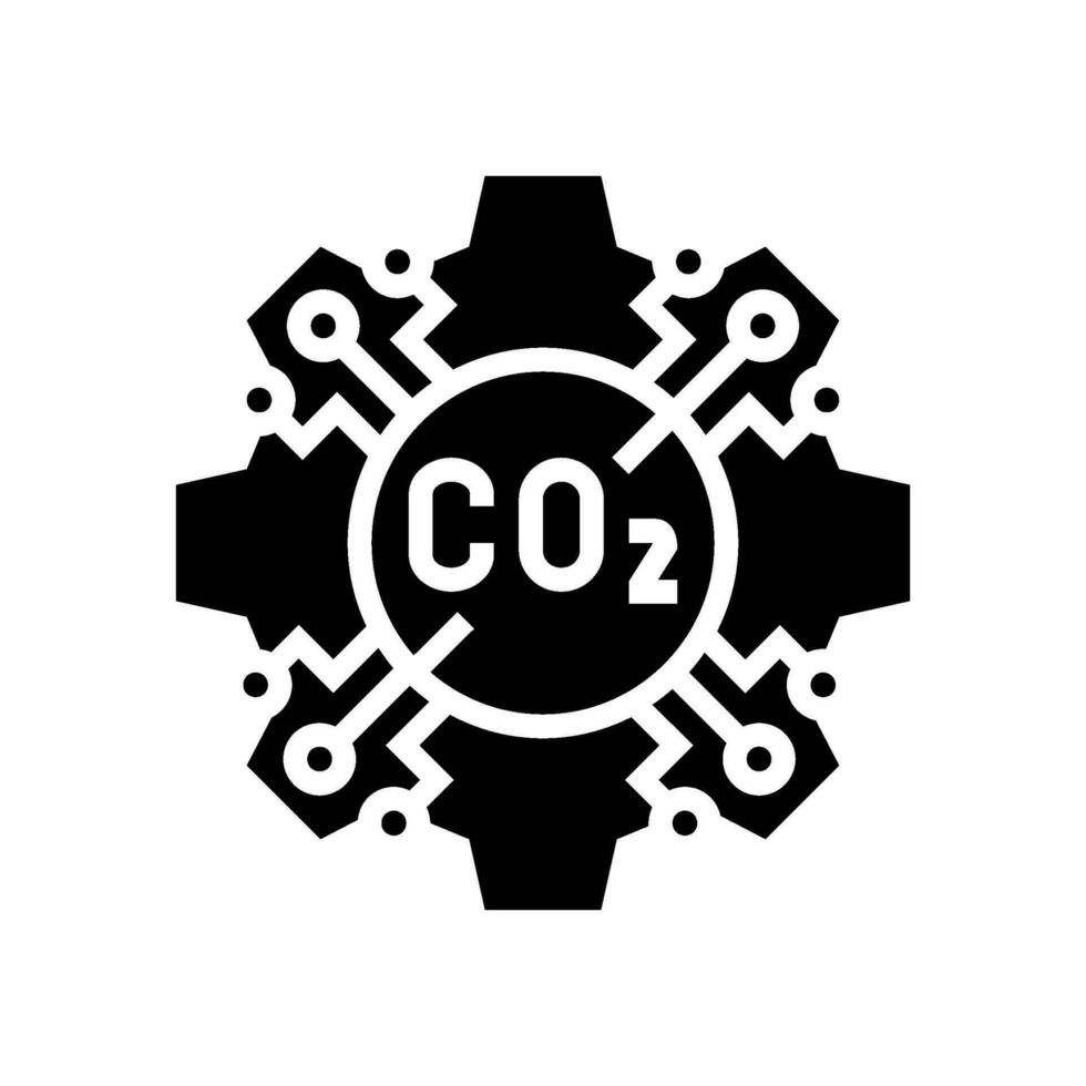 emission free technology carbon glyph icon vector illustration