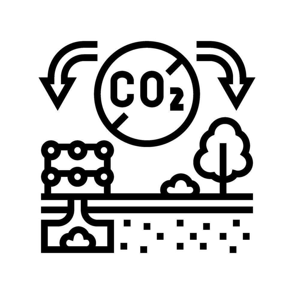 eliminación carbón línea icono vector ilustración