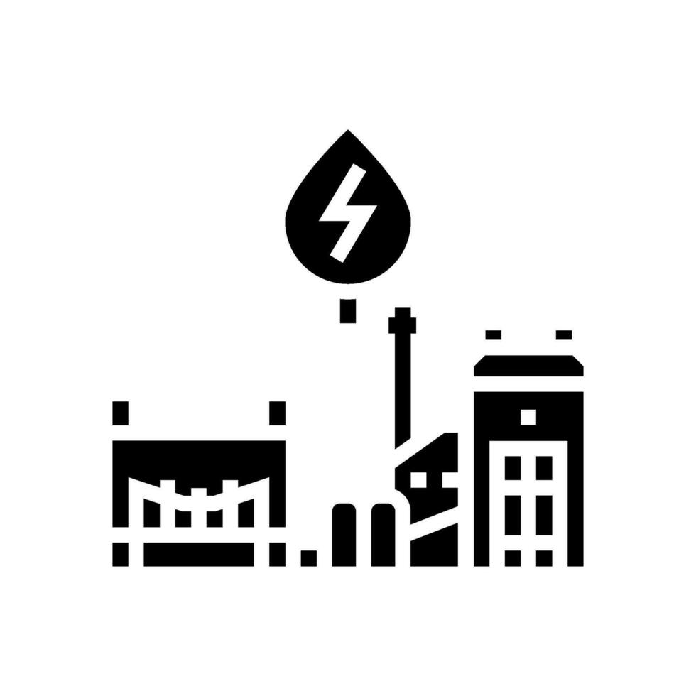 energy plant biomass glyph icon vector illustration