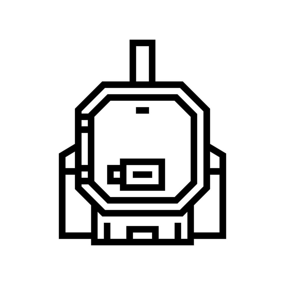 boiler biomass line icon vector illustration