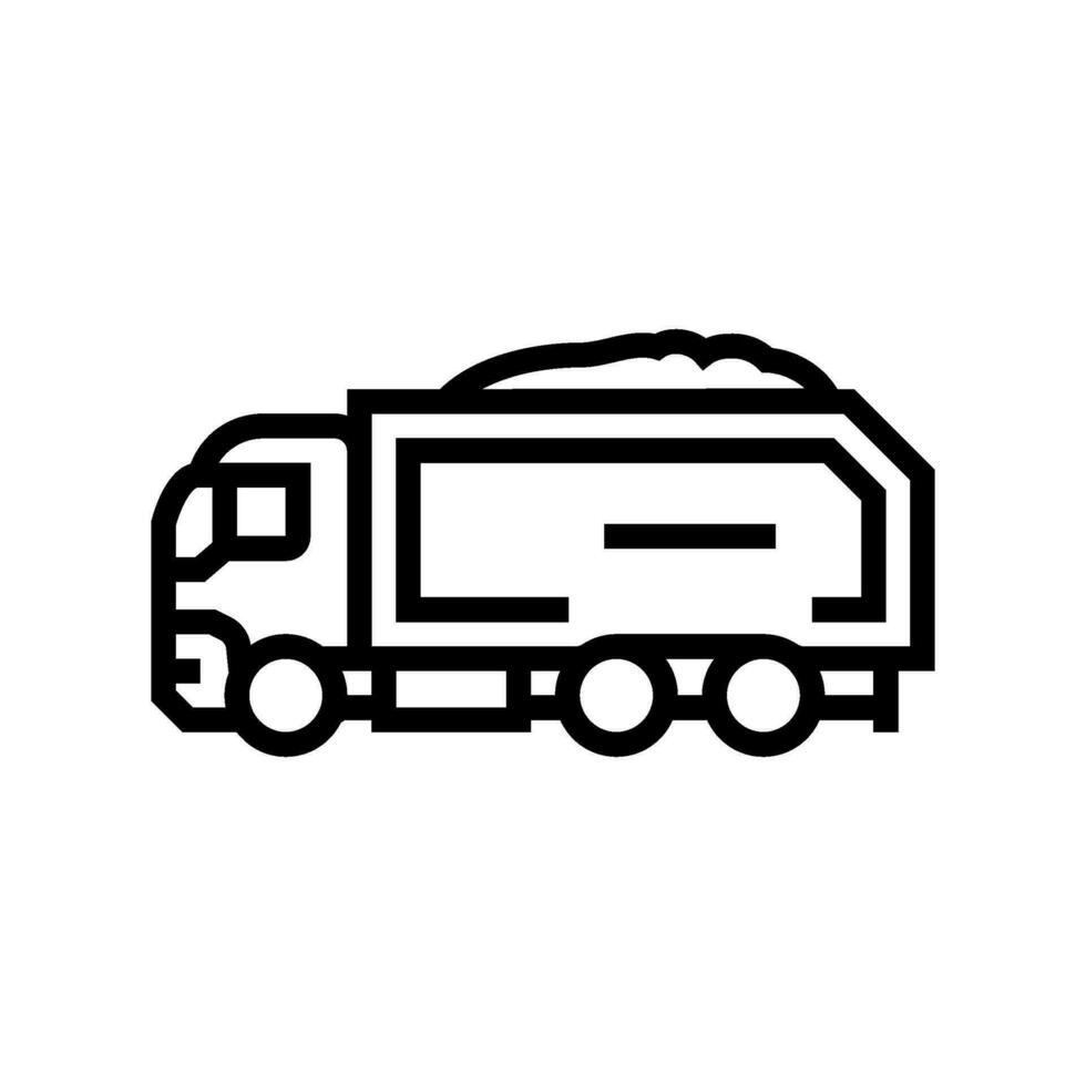transporte biomasa línea icono vector ilustración
