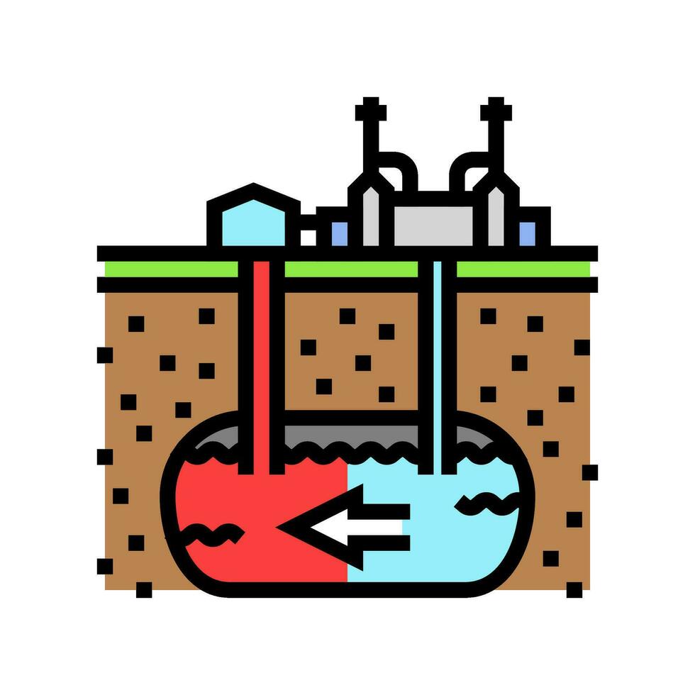 reservoir geothermal energy color icon vector illustration