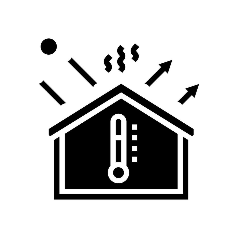 reflective roofing energy conservation glyph icon vector illustration