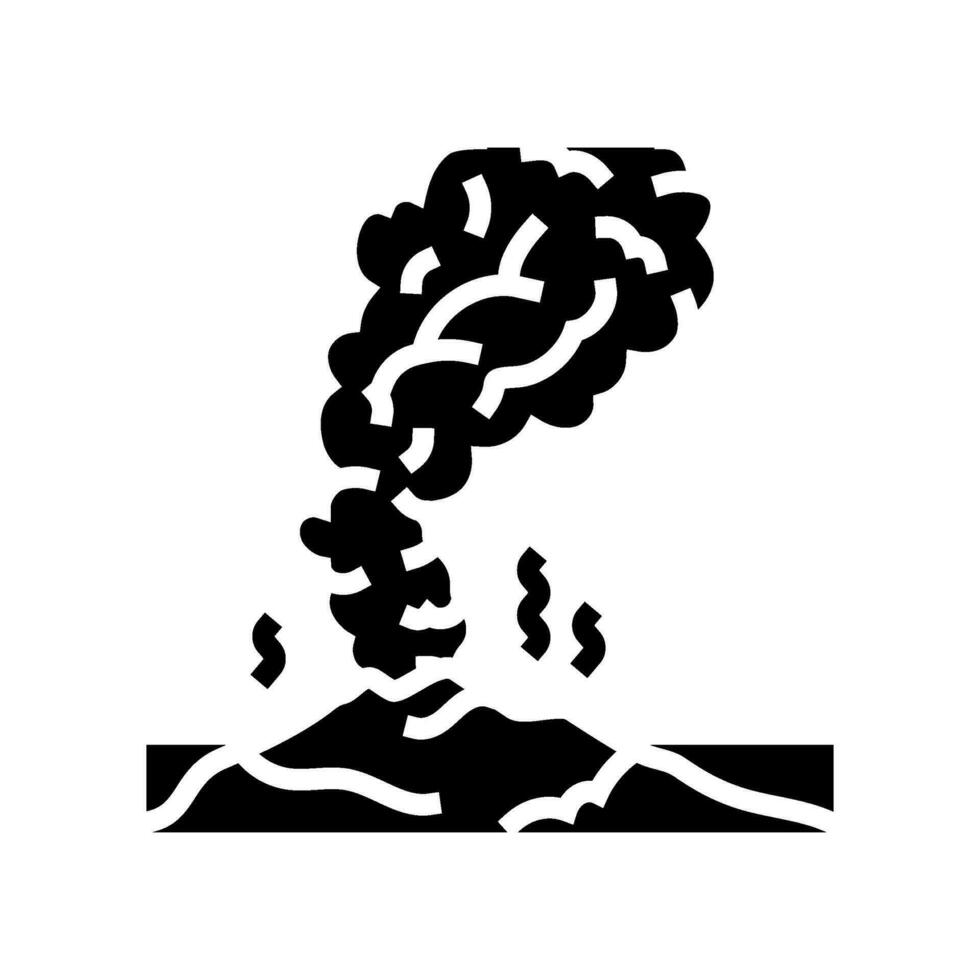 vapor geotermia energía glifo icono vector ilustración
