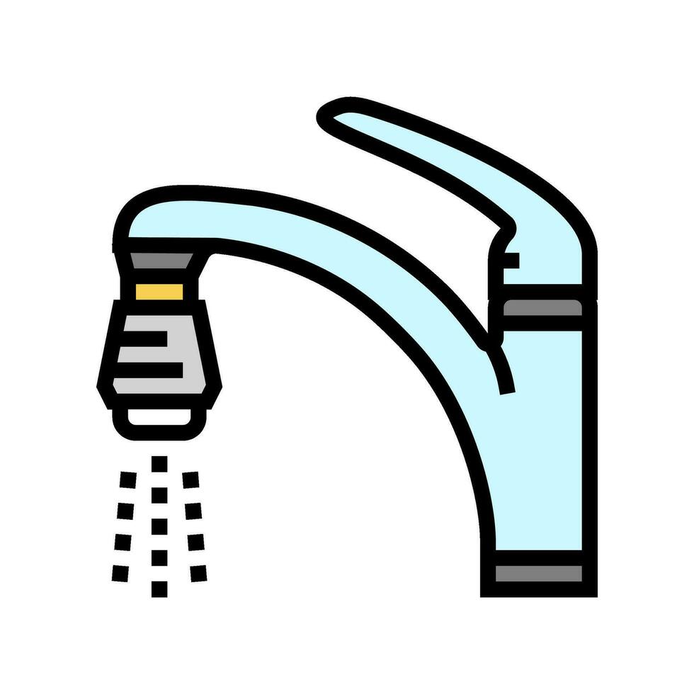 low flow water fixtures energy color icon vector illustration