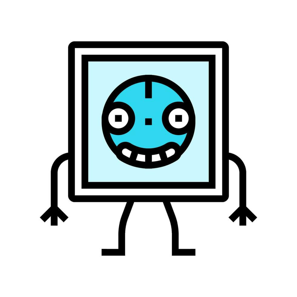 electrical socket character color icon vector illustration