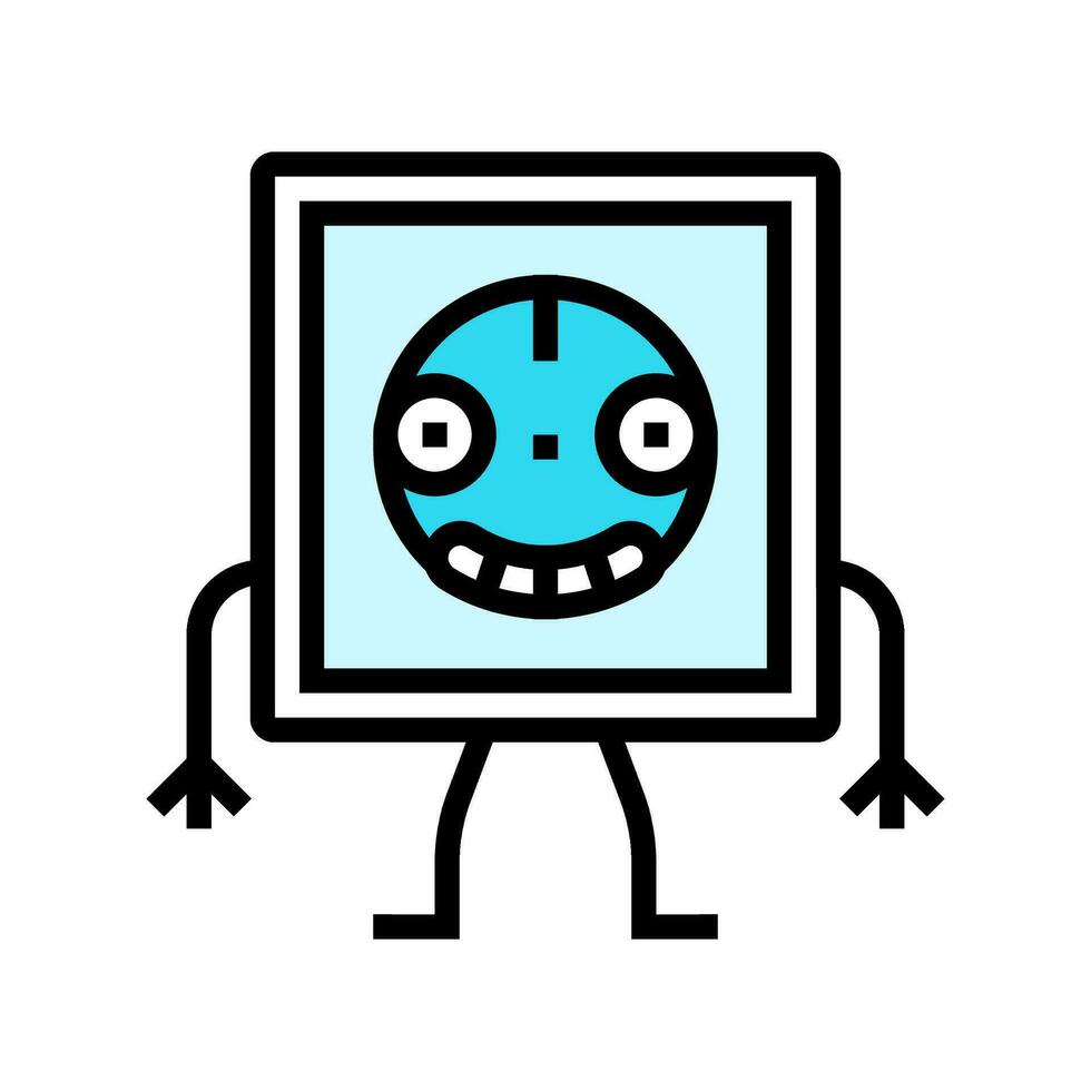 electrical socket character color icon vector illustration