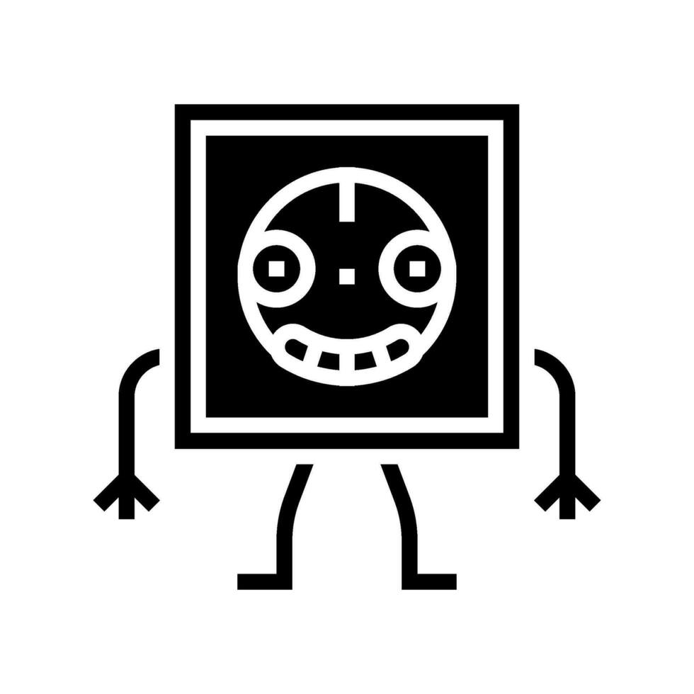 electrical socket character glyph icon vector illustration