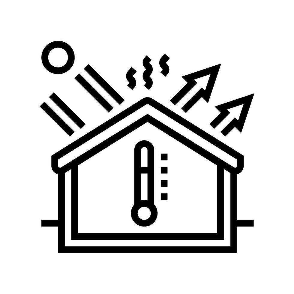 reflective roofing energy conservation line icon vector illustration